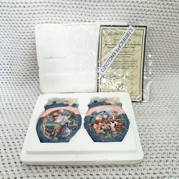 Bradford Pooh’s Honeypot Adventures Ornament Set Sweet Pursuits Mothers Day New - Picture 1 of 5